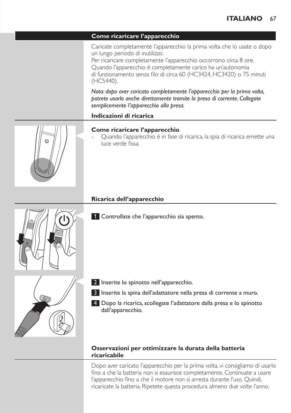 Philips HAIRCLIPPER Series 3000 cortapelos User Manual | Page 67 / 114