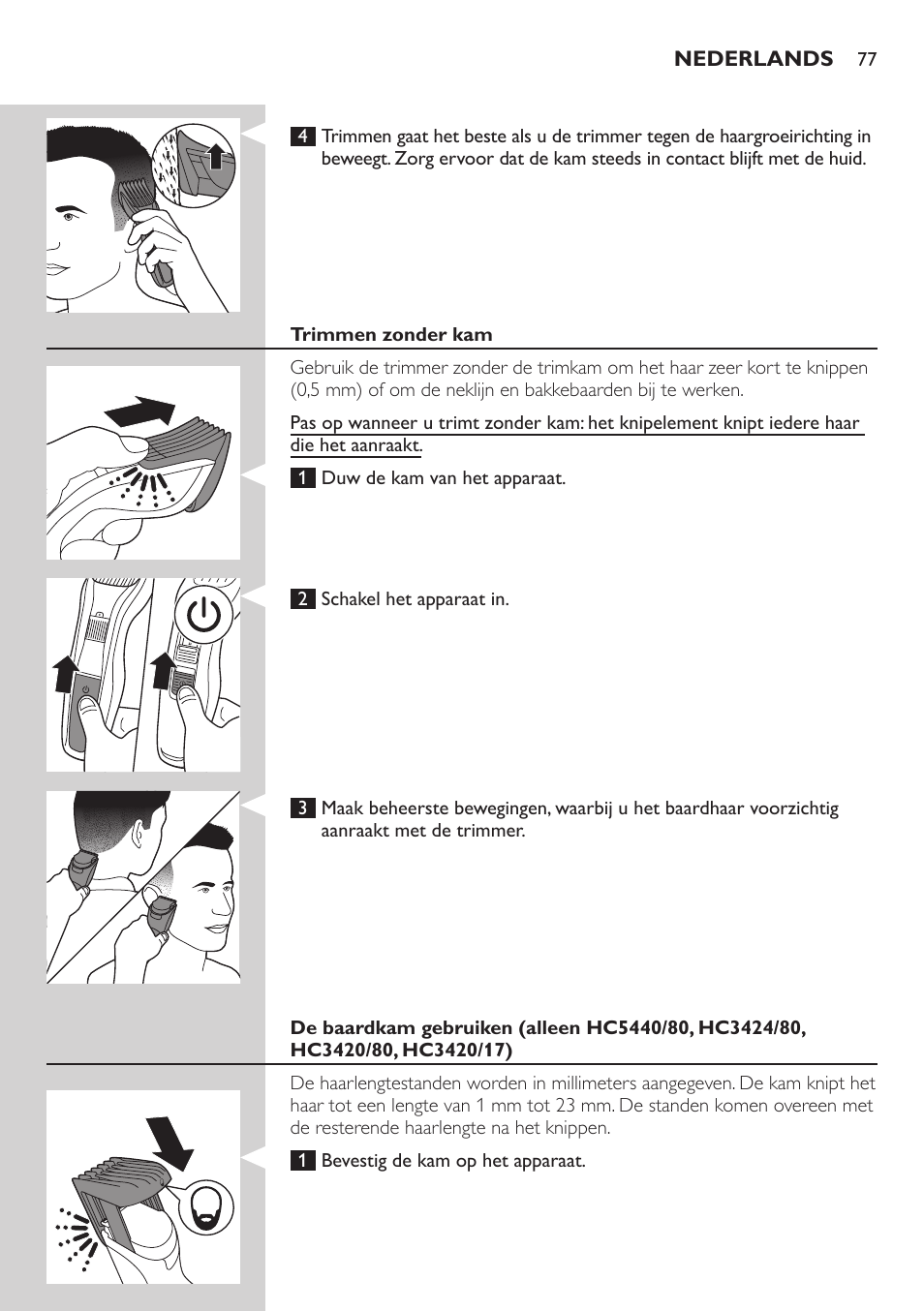 Philips HAIRCLIPPER Series 3000 cortapelos User Manual | Page 77 / 114