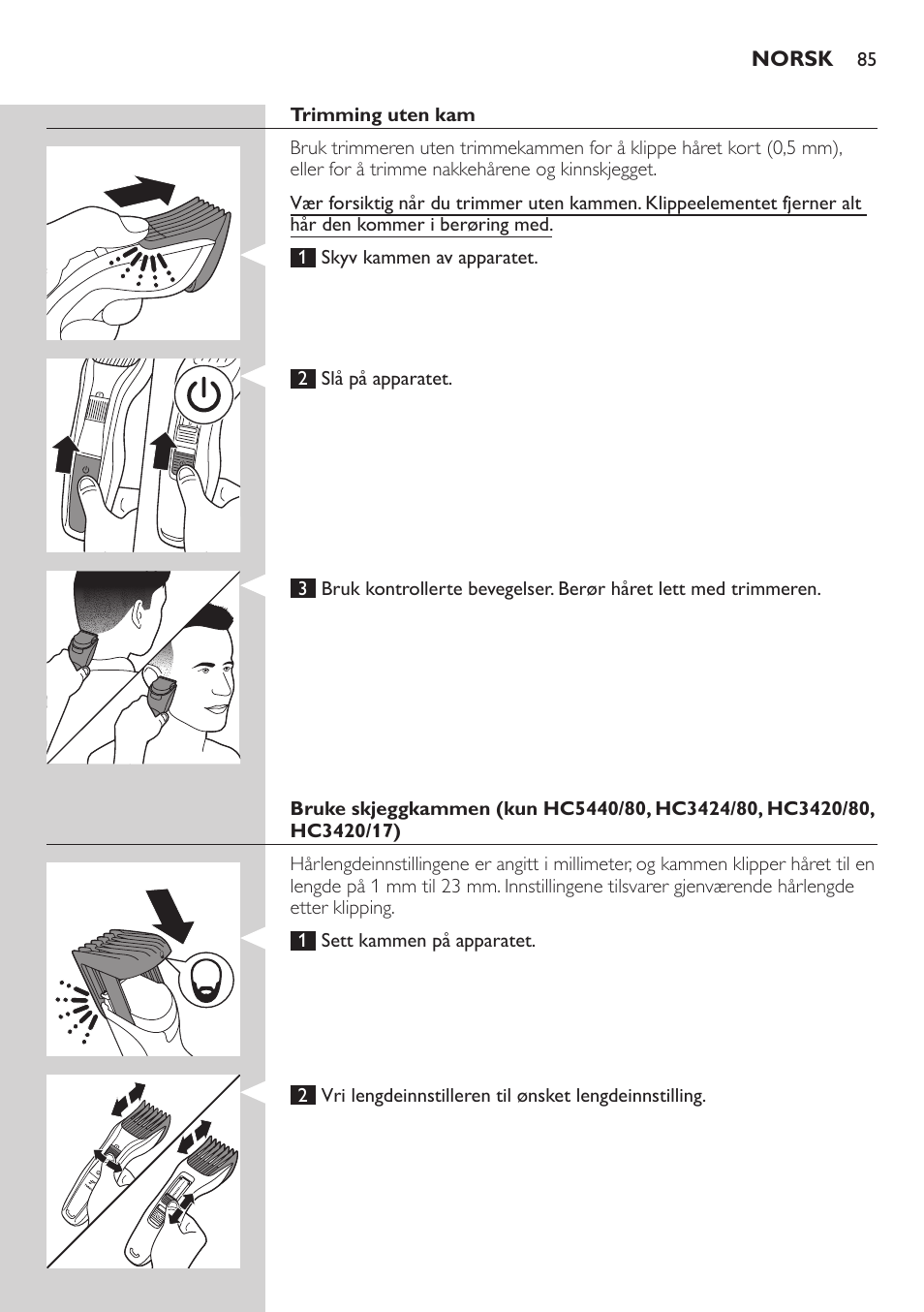 Philips HAIRCLIPPER Series 3000 cortapelos User Manual | Page 85 / 114