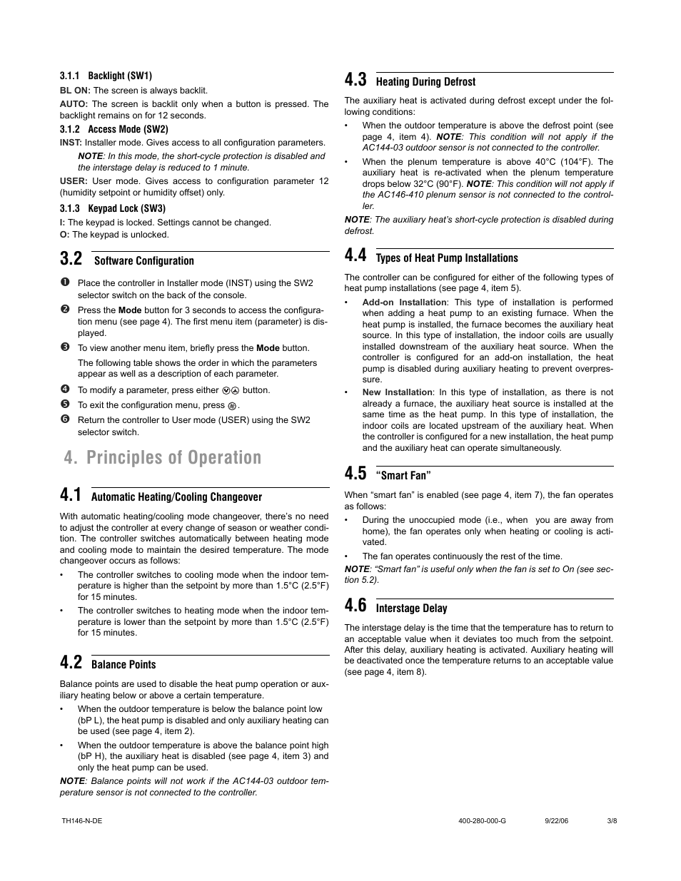 Principles of operation 4.1 | Aube Technologies Non-programmable Heat Pump Controller TH146-N-DE User Manual | Page 3 / 8