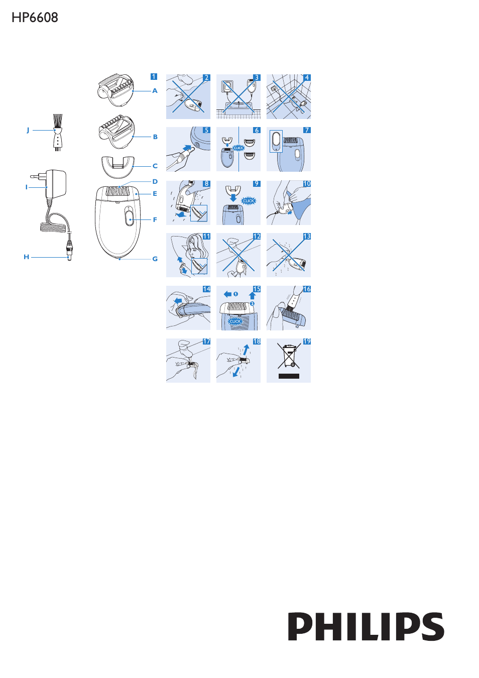 Philips Satinelle Depiladora User Manual | 9 pages