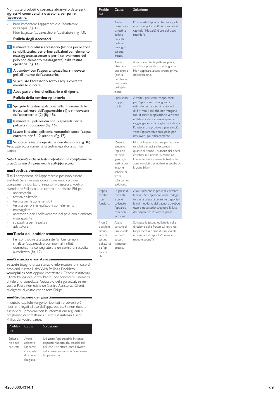 Philips Satinelle Depiladora User Manual | Page 7 / 9