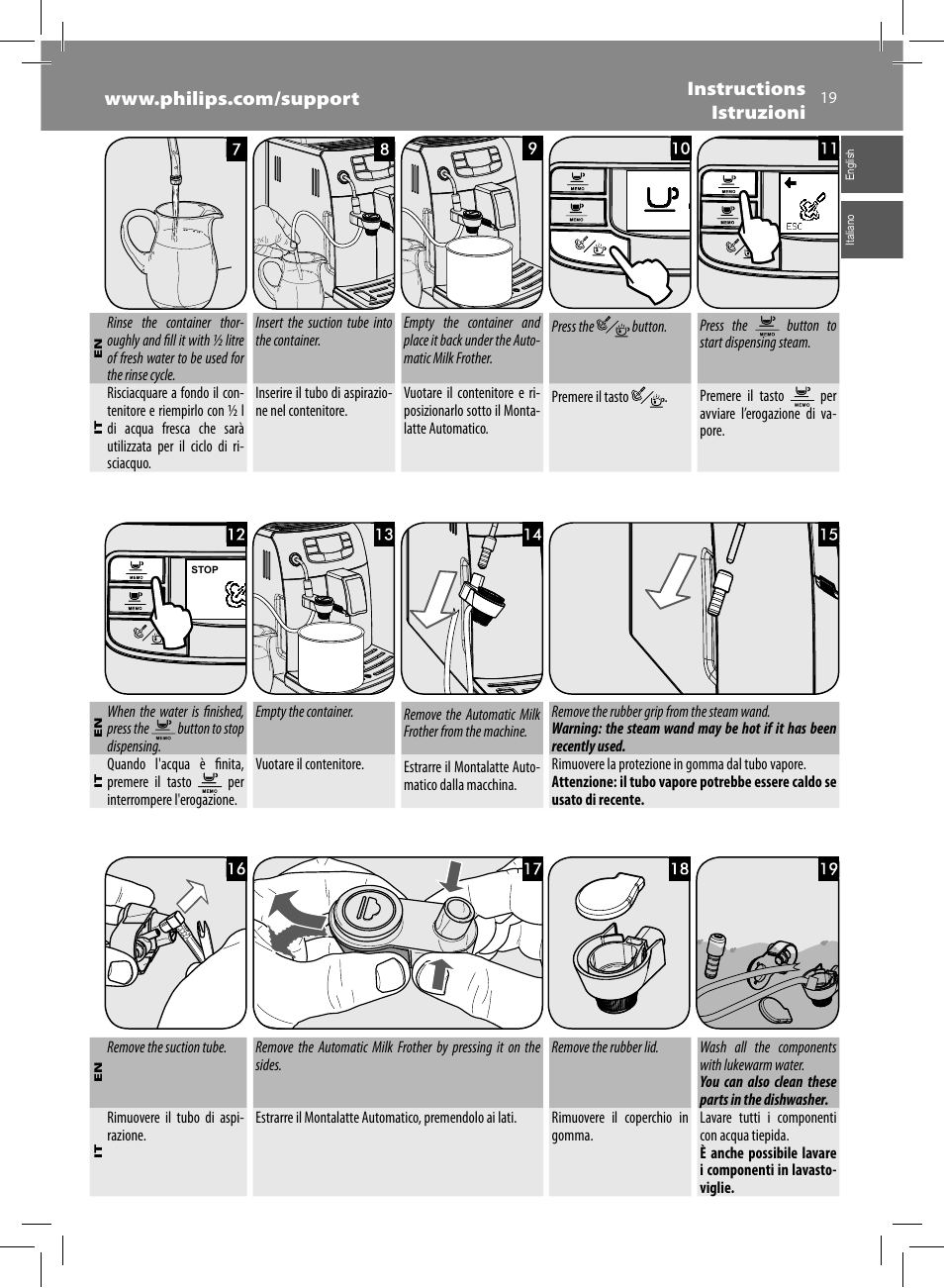 Philips Saeco Intelia Evo Cafetera expreso súper automática User Manual | Page 19 / 56