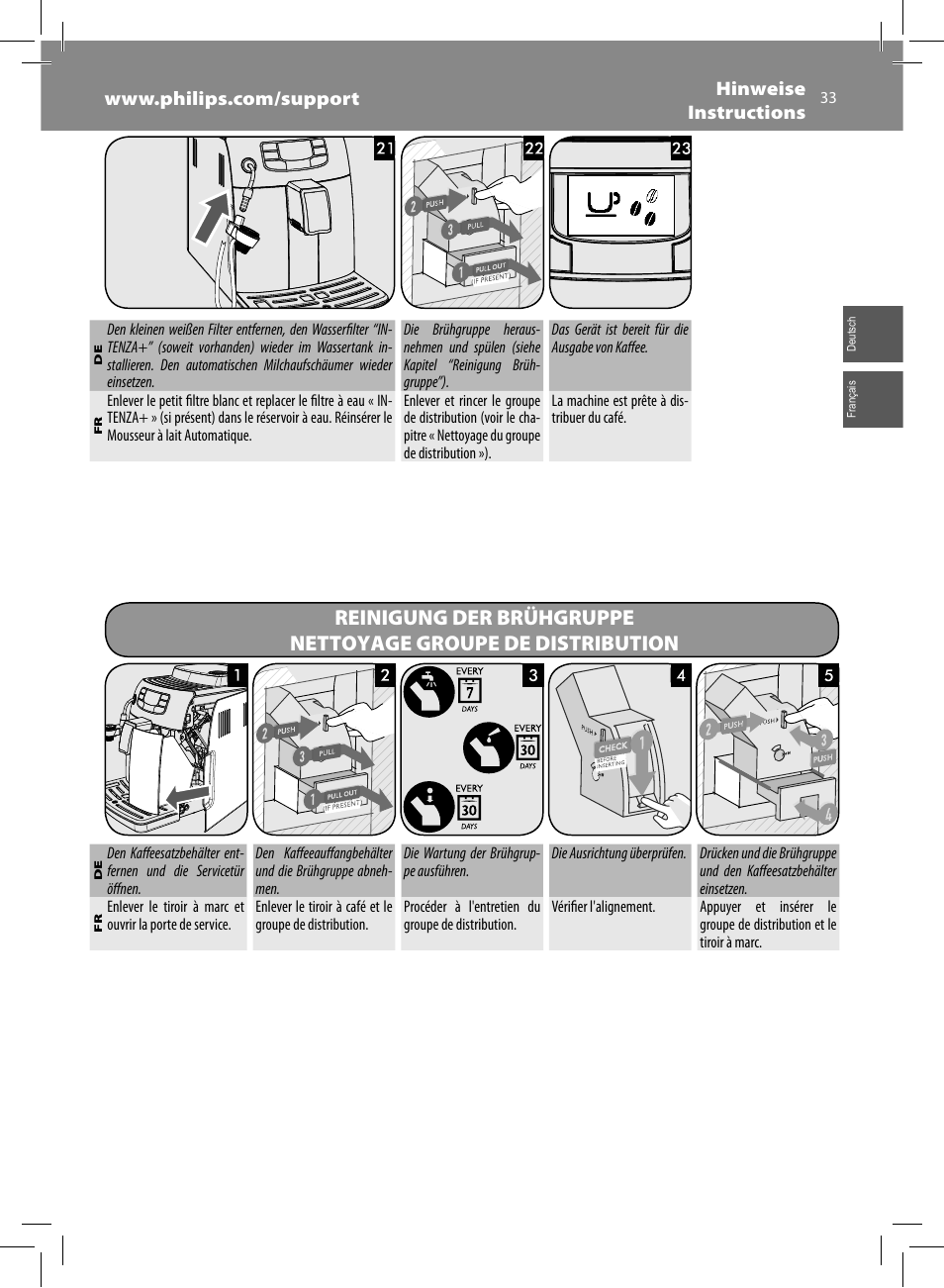 Philips Saeco Intelia Evo Cafetera expreso súper automática User Manual | Page 33 / 56