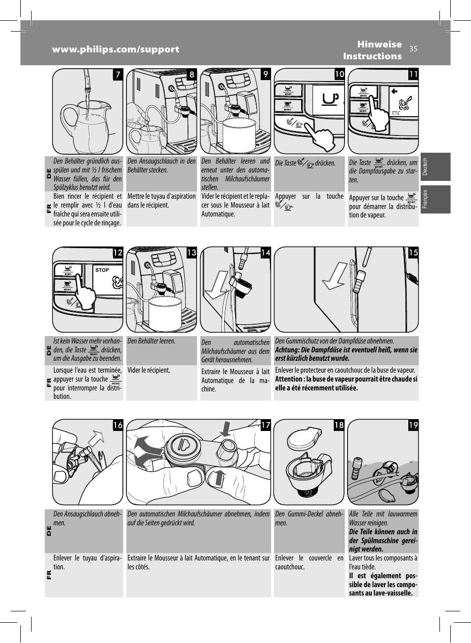 Philips Saeco Intelia Evo Cafetera expreso súper automática User Manual | Page 35 / 56