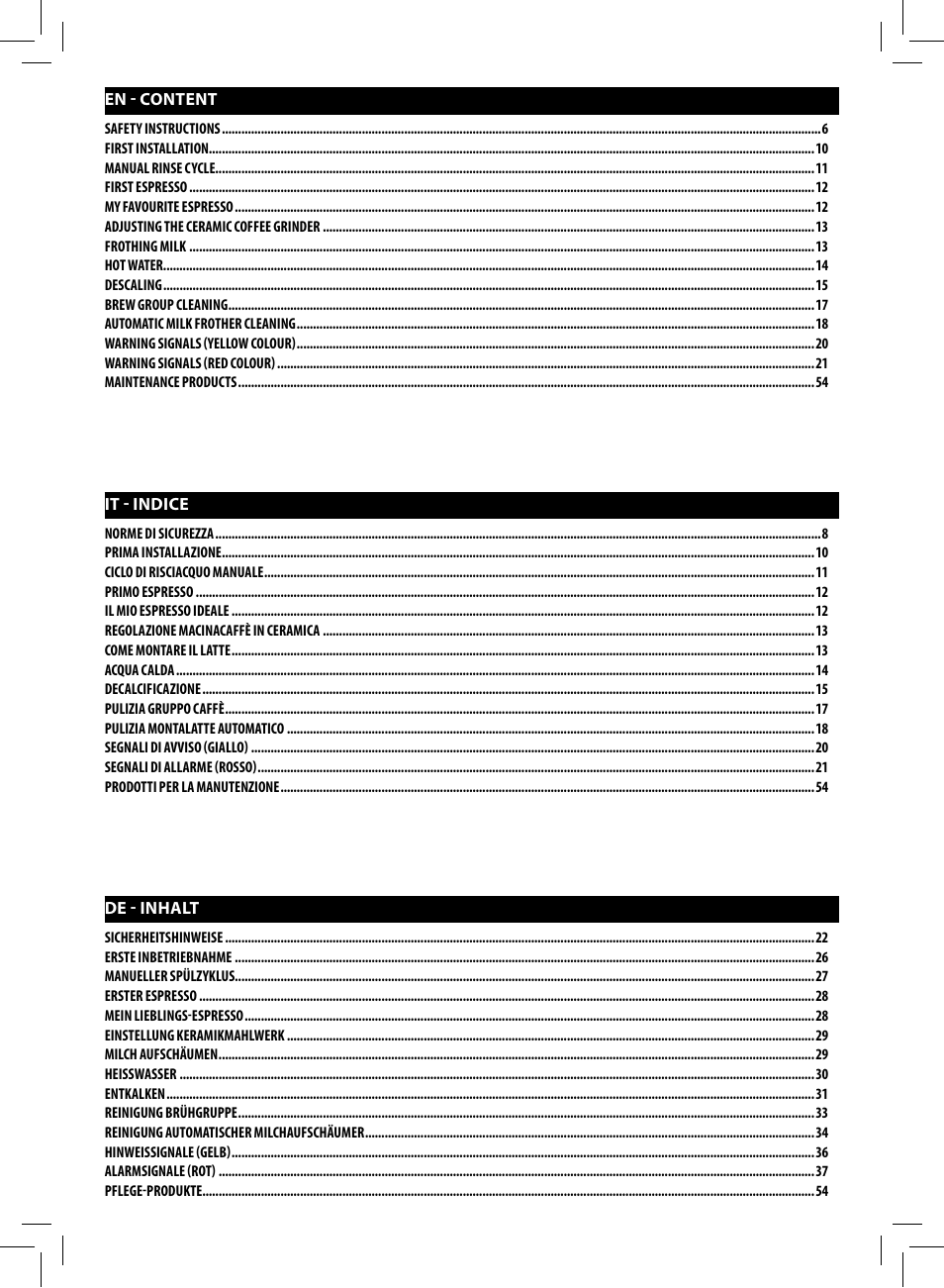 Philips Saeco Intelia Evo Cafetera expreso súper automática User Manual | Page 4 / 56