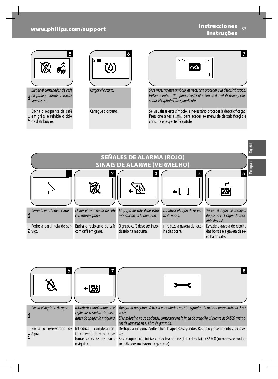 Philips Saeco Intelia Evo Cafetera expreso súper automática User Manual | Page 53 / 56