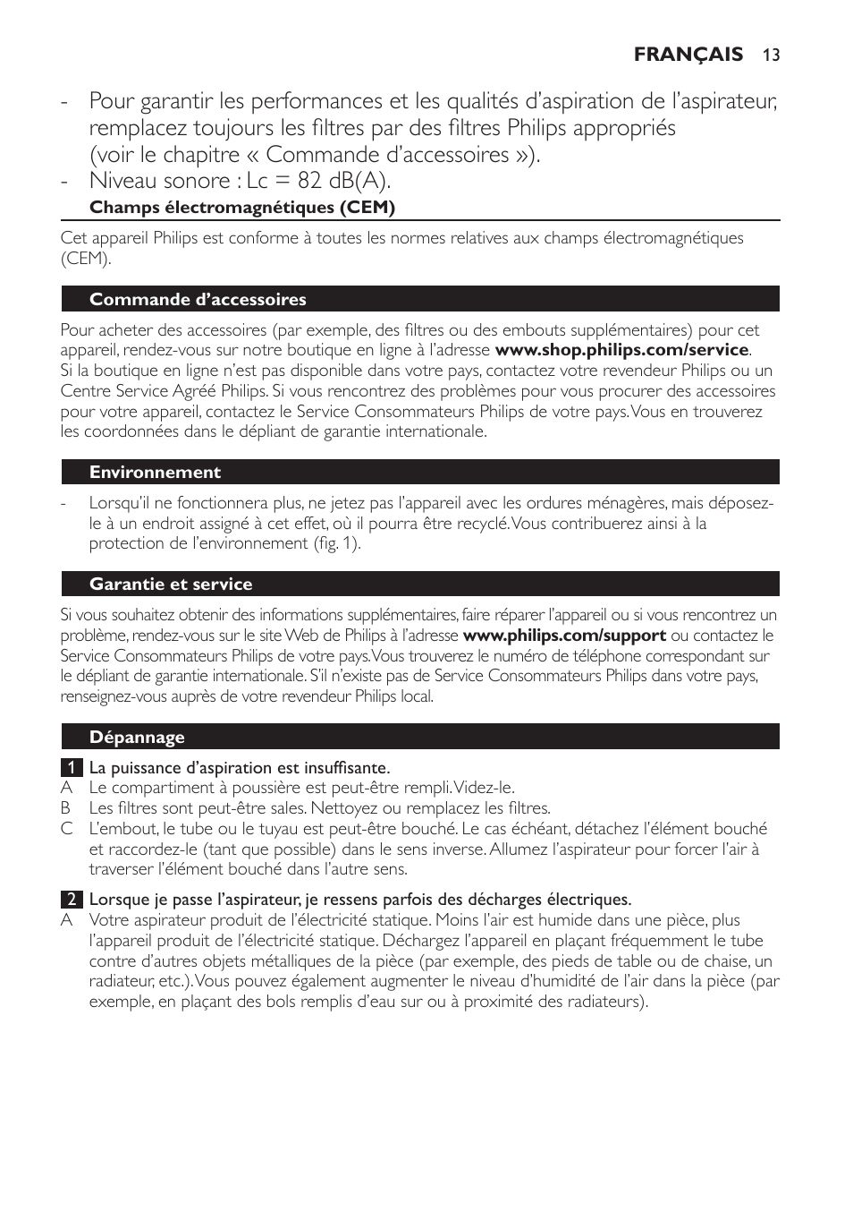 Philips PowerPro Compact Aspirador sin bolsa User Manual | Page 13 / 24