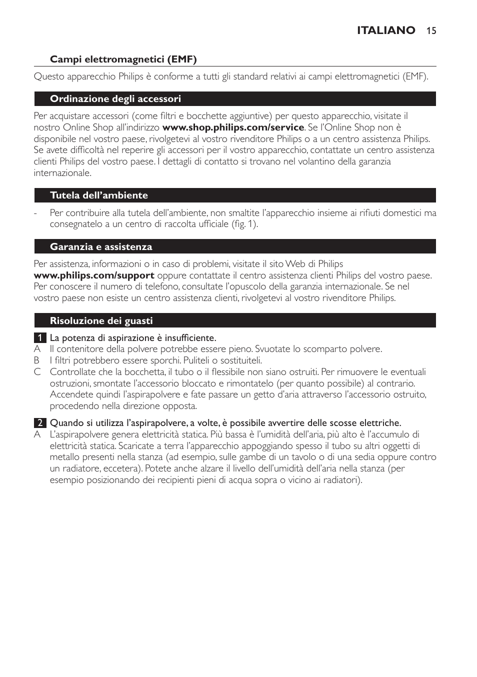 Philips PowerPro Compact Aspirador sin bolsa User Manual | Page 15 / 24