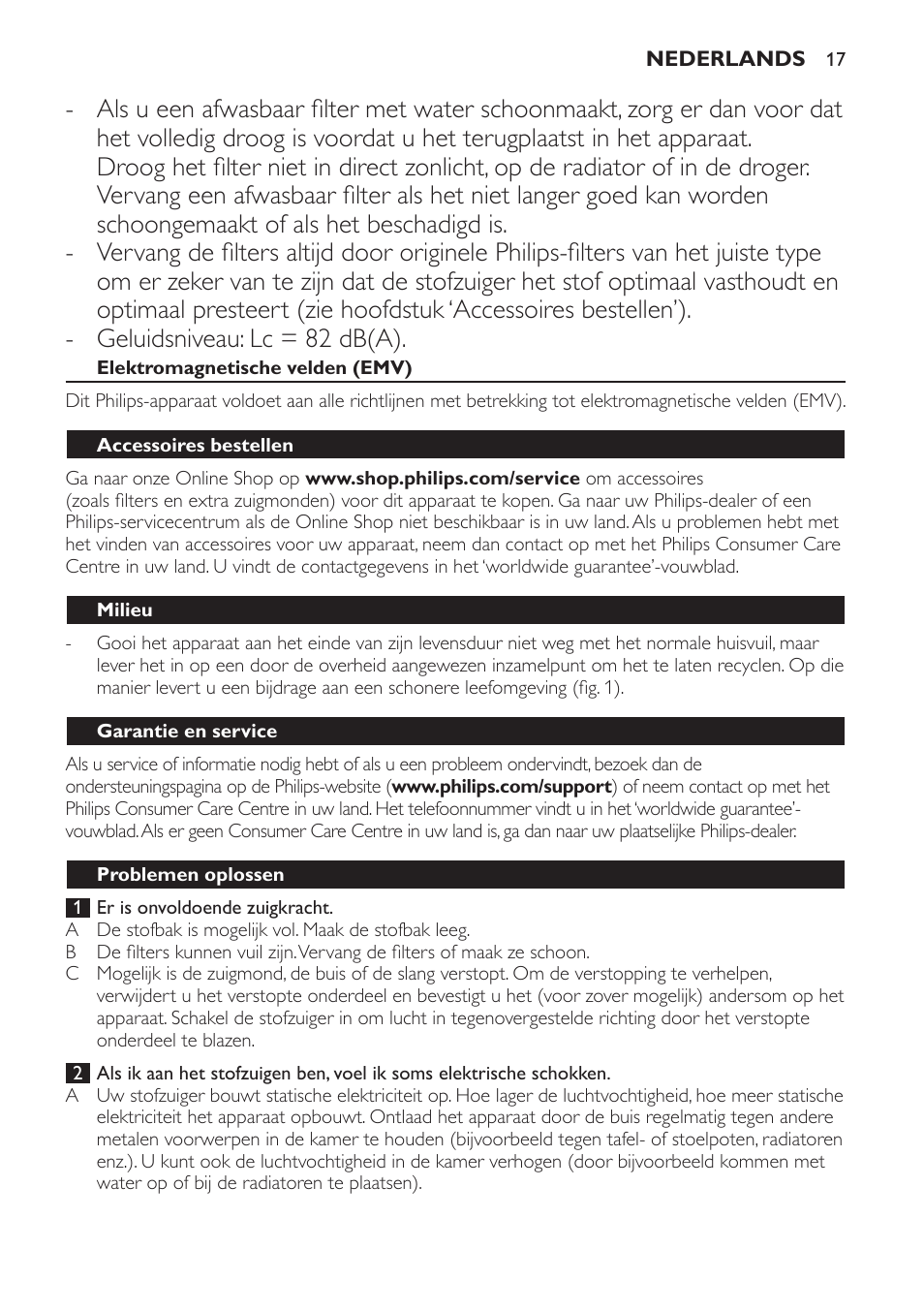 Philips PowerPro Compact Aspirador sin bolsa User Manual | Page 17 / 24