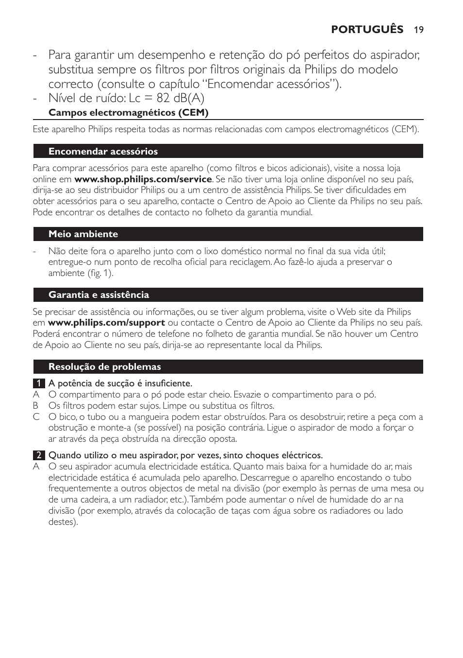 Philips PowerPro Compact Aspirador sin bolsa User Manual | Page 19 / 24