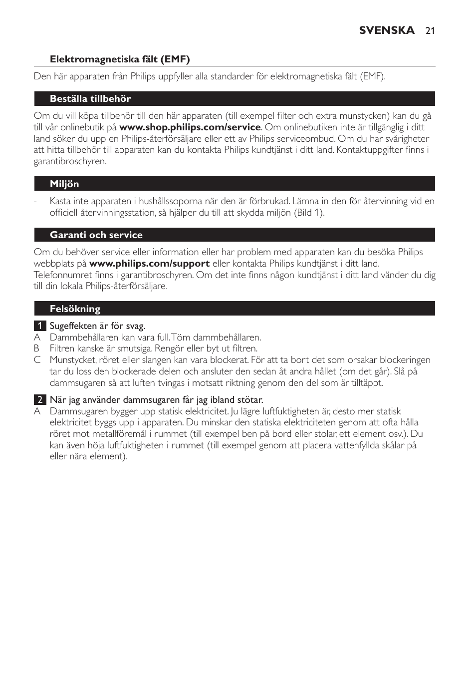 Philips PowerPro Compact Aspirador sin bolsa User Manual | Page 21 / 24