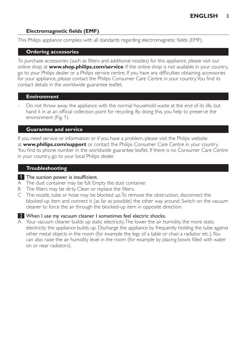 Philips PowerPro Compact Aspirador sin bolsa User Manual | Page 3 / 24