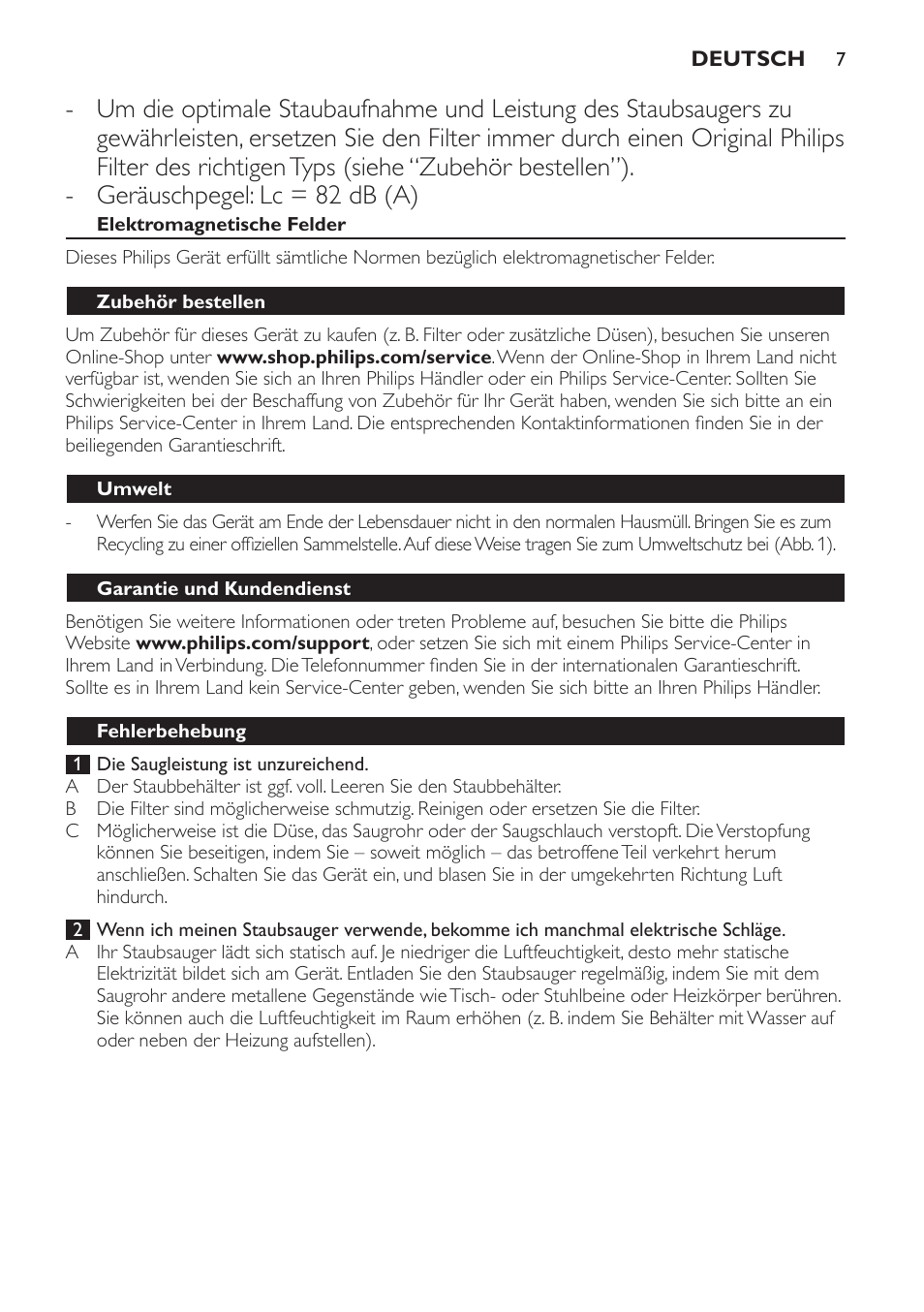 Philips PowerPro Compact Aspirador sin bolsa User Manual | Page 7 / 24