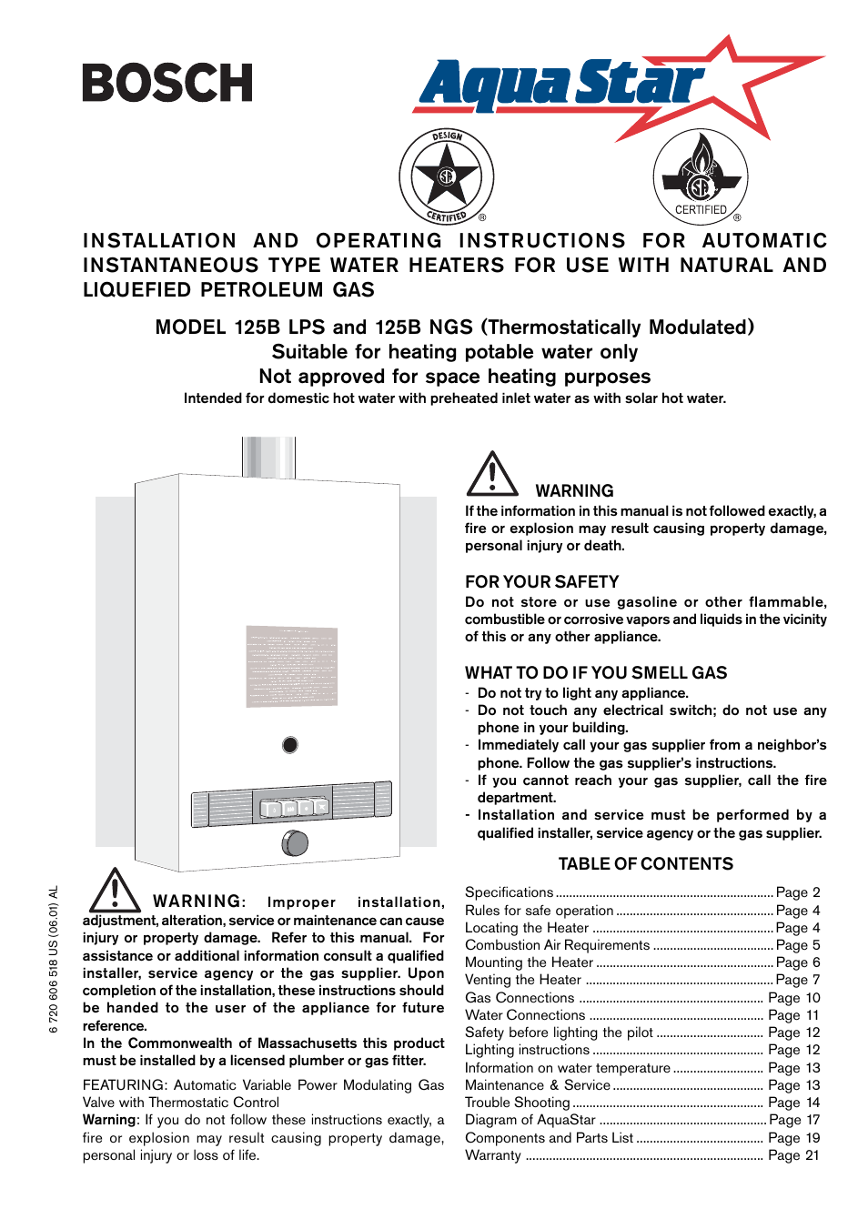 AquaStar 125B NGS User Manual | 24 pages