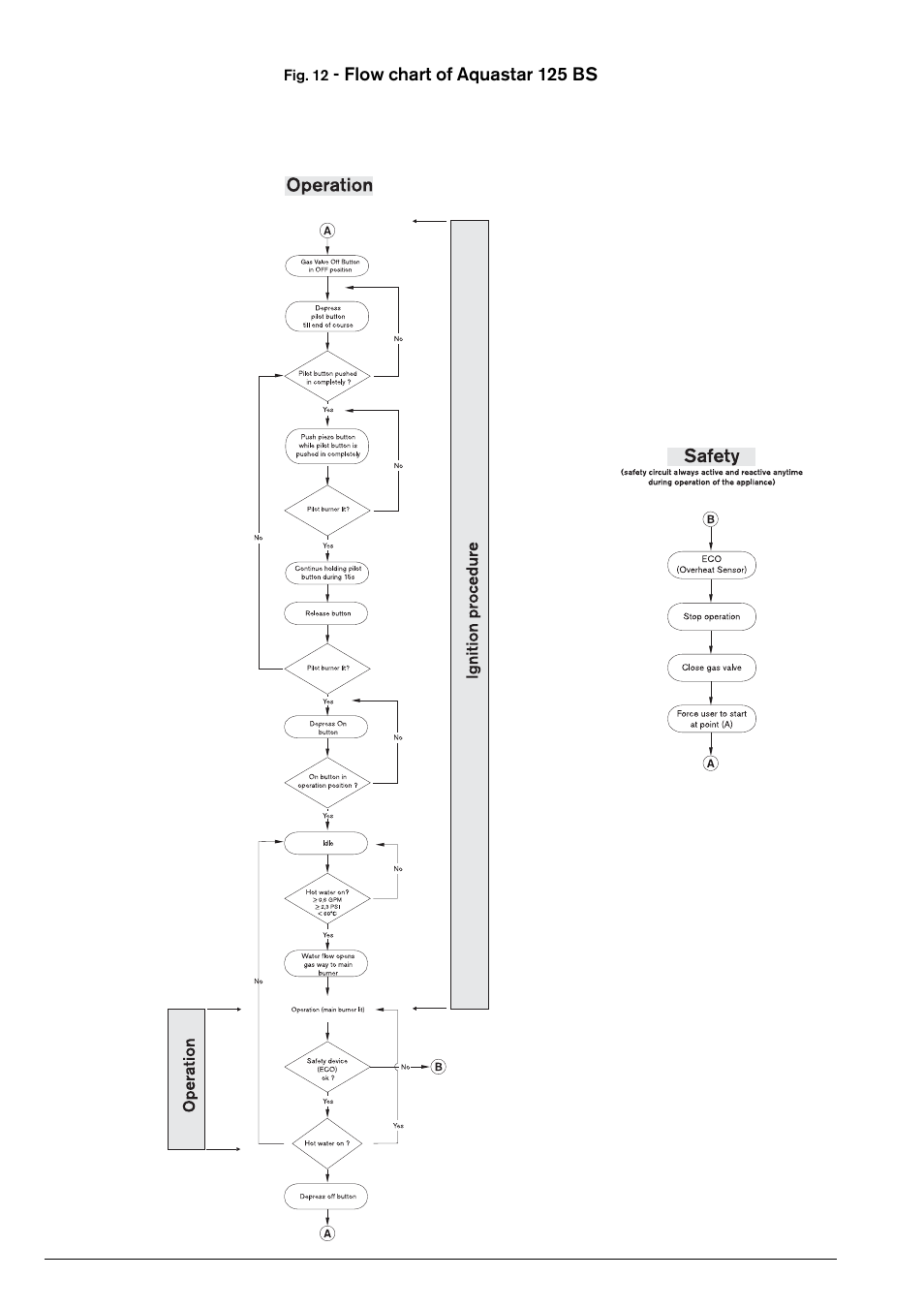 Flow chart of aquastar 125 bs | AquaStar 125B NGS User Manual | Page 20 / 24