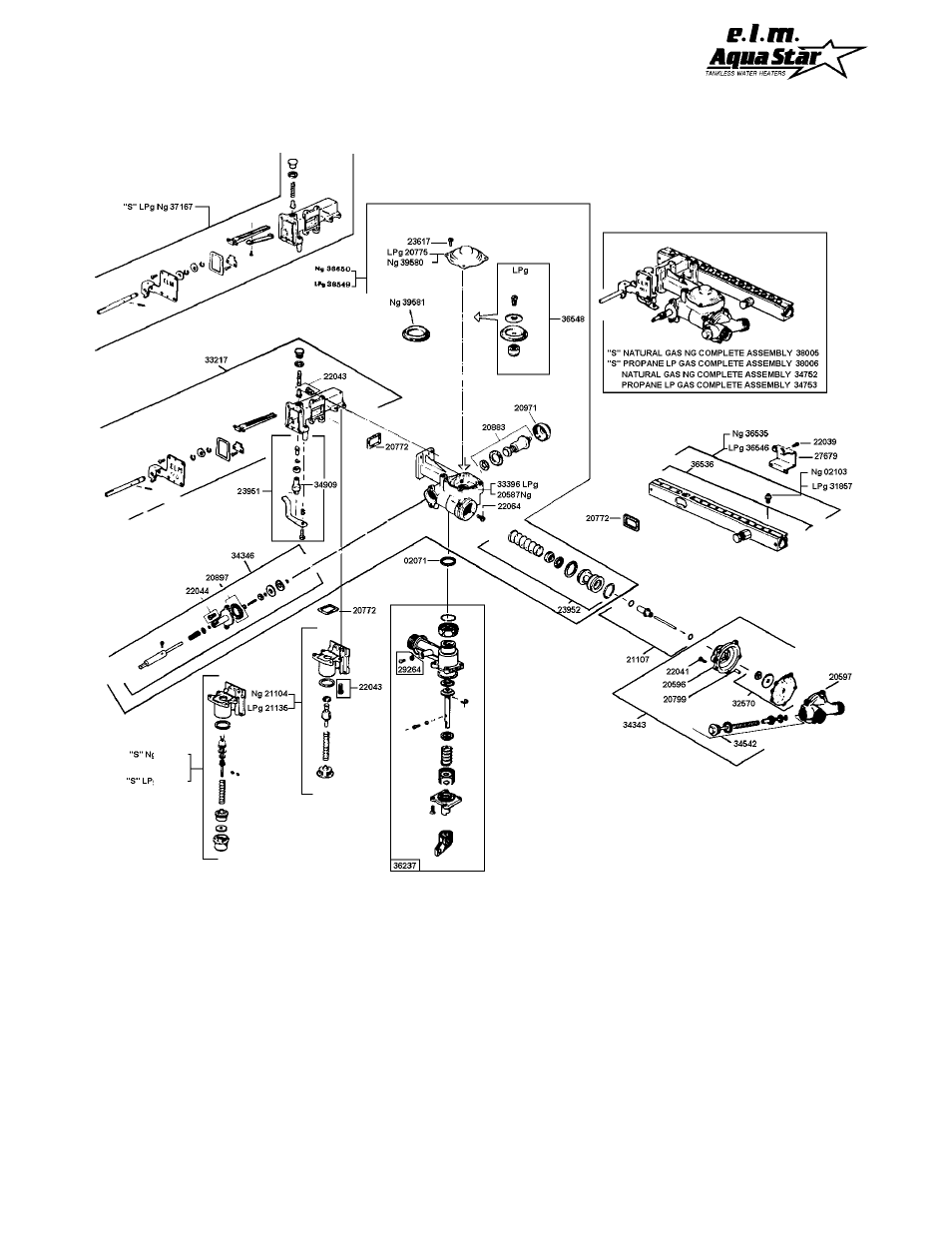 Valve assembly components diagram aquastar 80 | AquaStar 80 VPS User Manual | Page 26 / 28