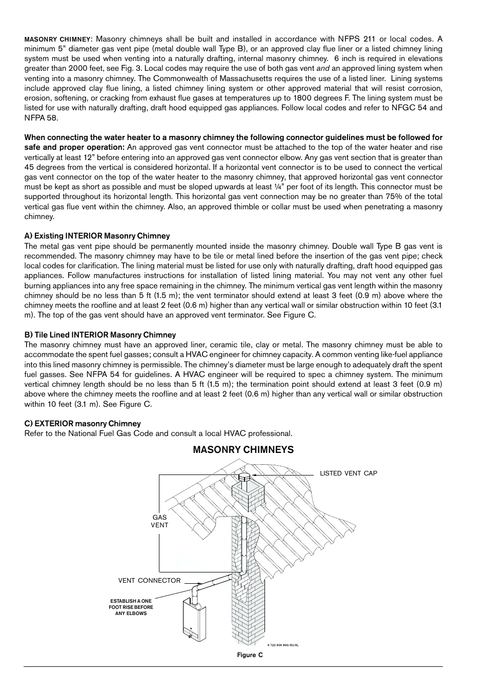 Masonry chimneys | AquaStar 125B LPS User Manual | Page 8 / 24