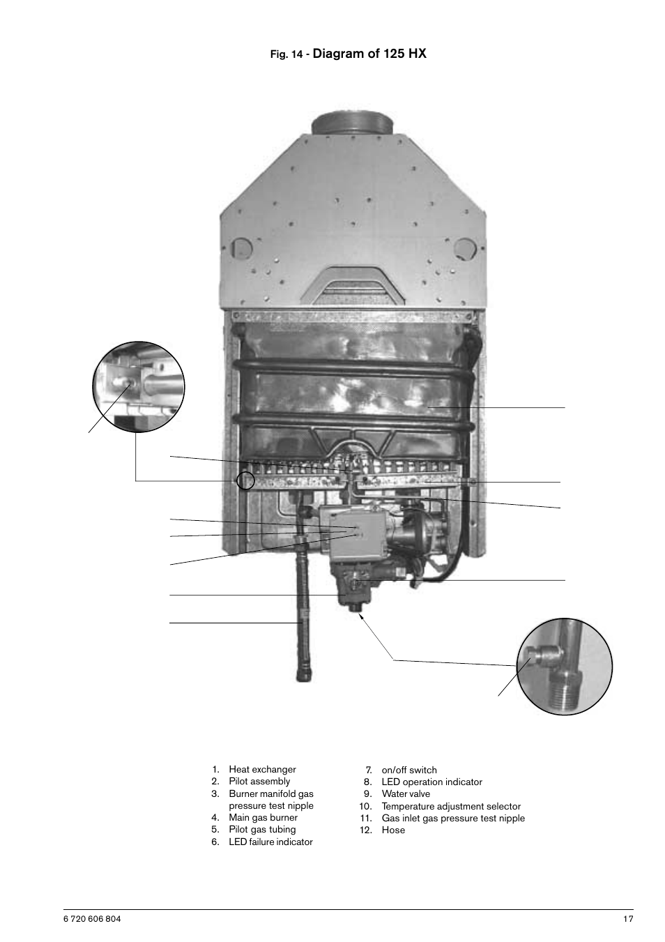 Diagram of 125 hx | AquaStar 125HXNG User Manual | Page 17 / 24