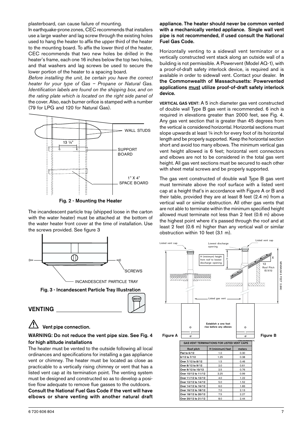 Venting | AquaStar 125HXNG User Manual | Page 7 / 24