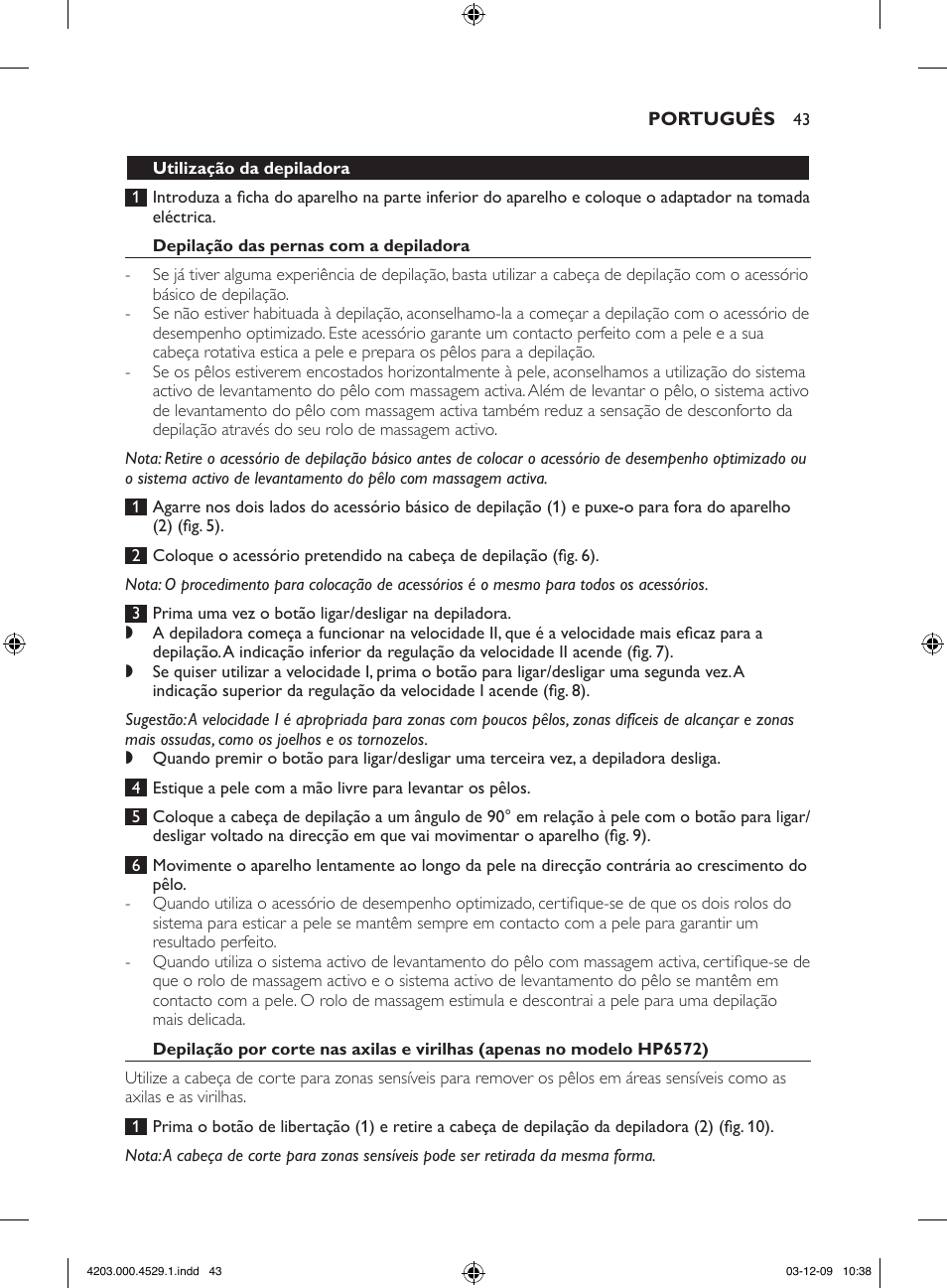 Philips SatinPerfect Depiladora User Manual | Page 43 / 68