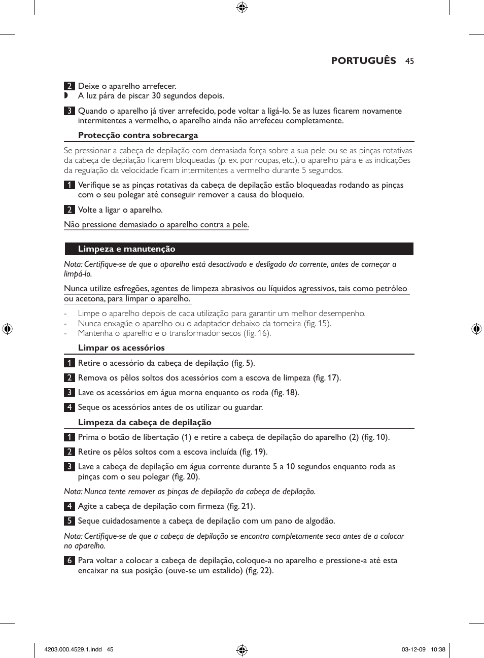 Philips SatinPerfect Depiladora User Manual | Page 45 / 68