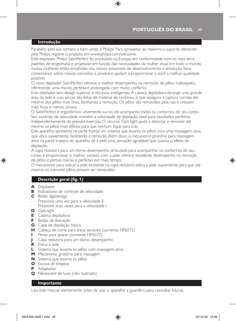 Philips SatinPerfect Depiladora User Manual | Page 49 / 68