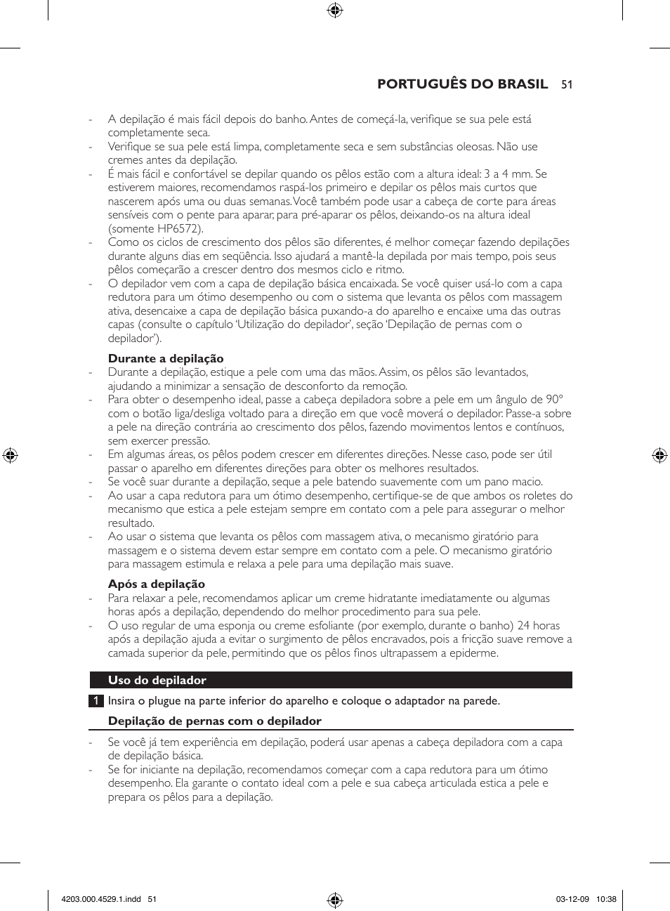 Philips SatinPerfect Depiladora User Manual | Page 51 / 68