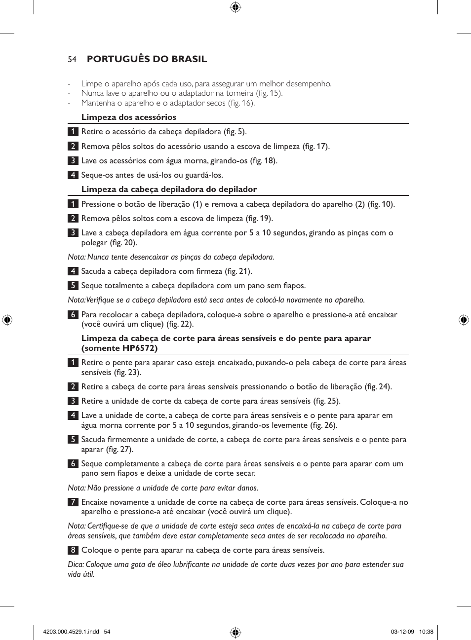 Philips SatinPerfect Depiladora User Manual | Page 54 / 68