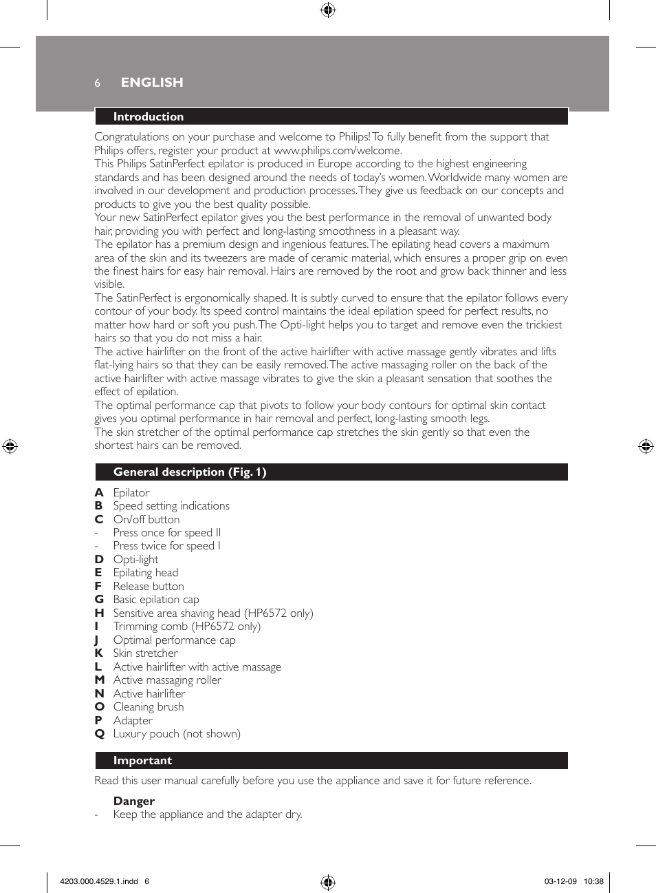 Philips SatinPerfect Depiladora User Manual | Page 6 / 68