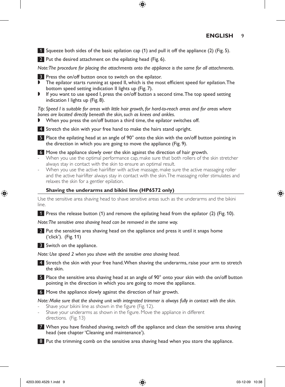 Philips SatinPerfect Depiladora User Manual | Page 9 / 68