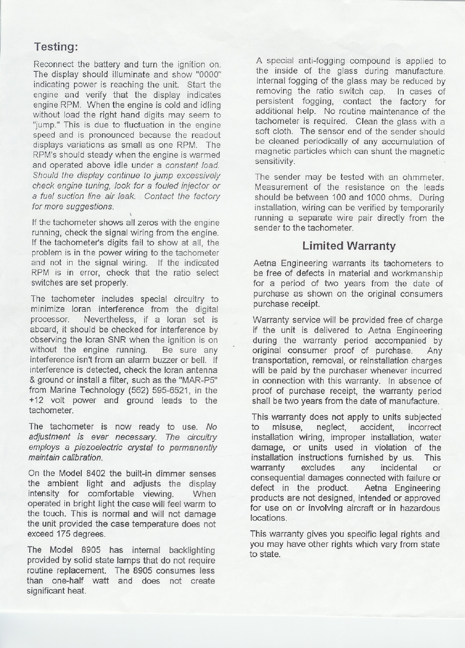 Aetna SM Versions User Manual | Page 3 / 5