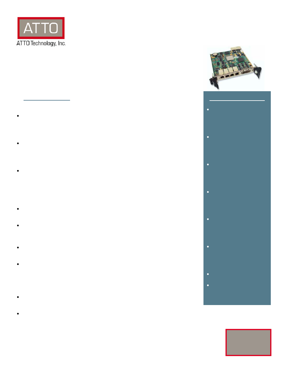 ATTO Technology iSCSI Bridge 2600C User Manual | 2 pages