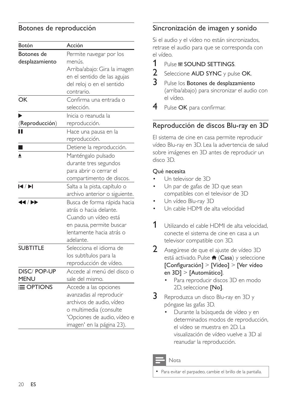 Philips Fidelio Immersive Sound Sistema de cine en casa 5.1 User Manual | Page 22 / 58