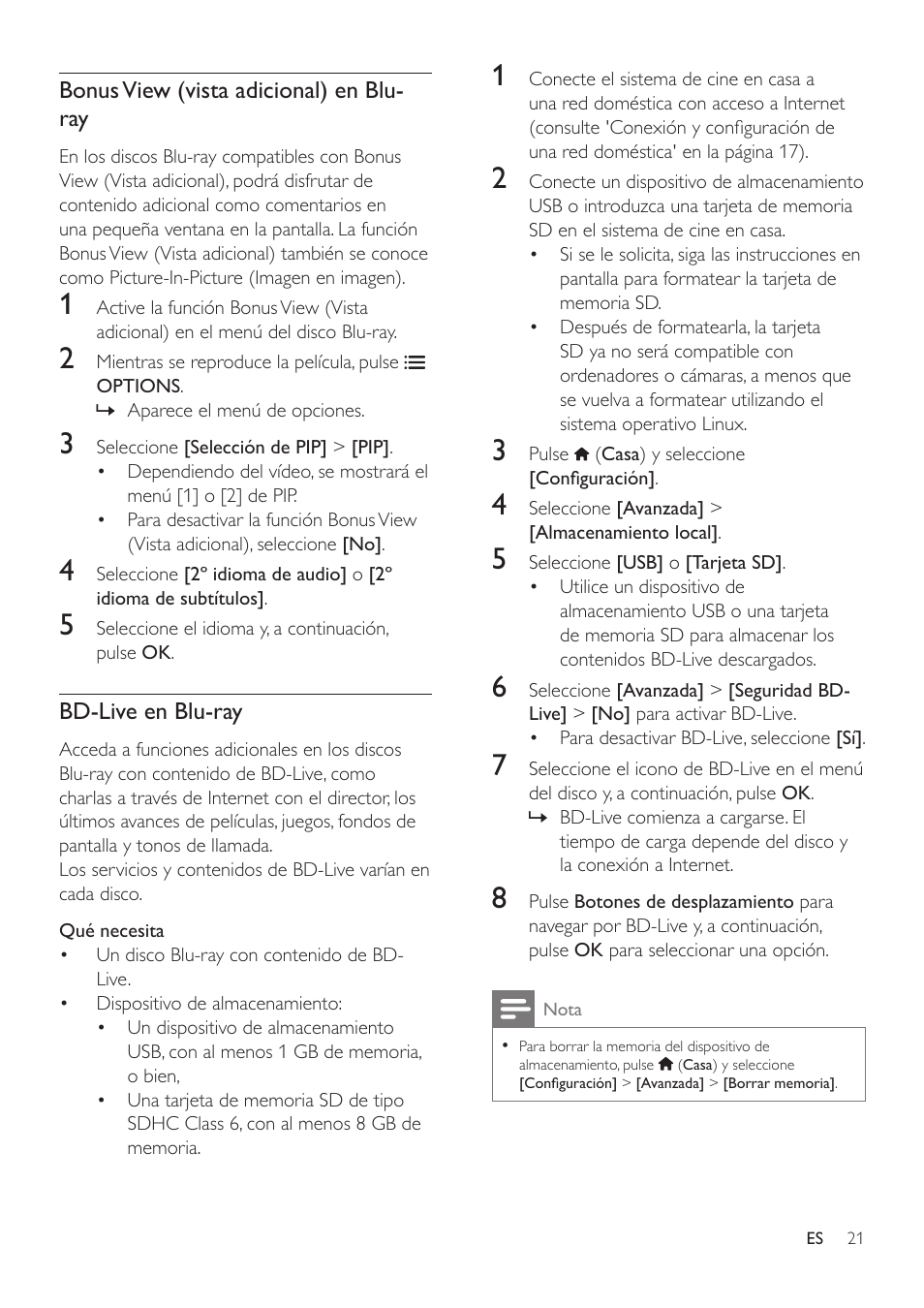 Philips Fidelio Immersive Sound Sistema de cine en casa 5.1 User Manual | Page 23 / 58