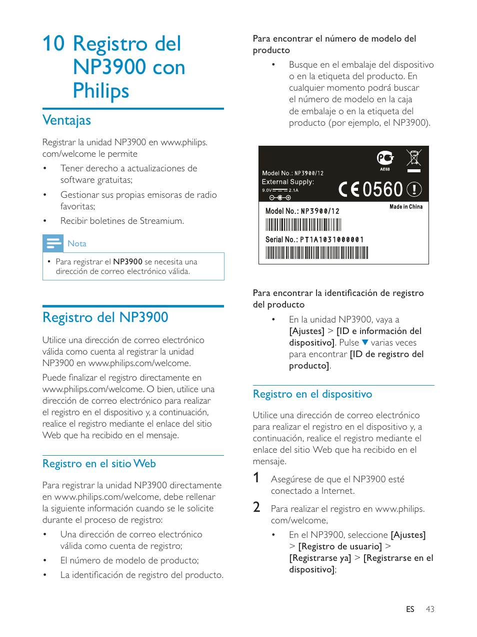 Philips Streamium Sistema Hi-Fi inalámbrico para Android™ User Manual | Page 42 / 55