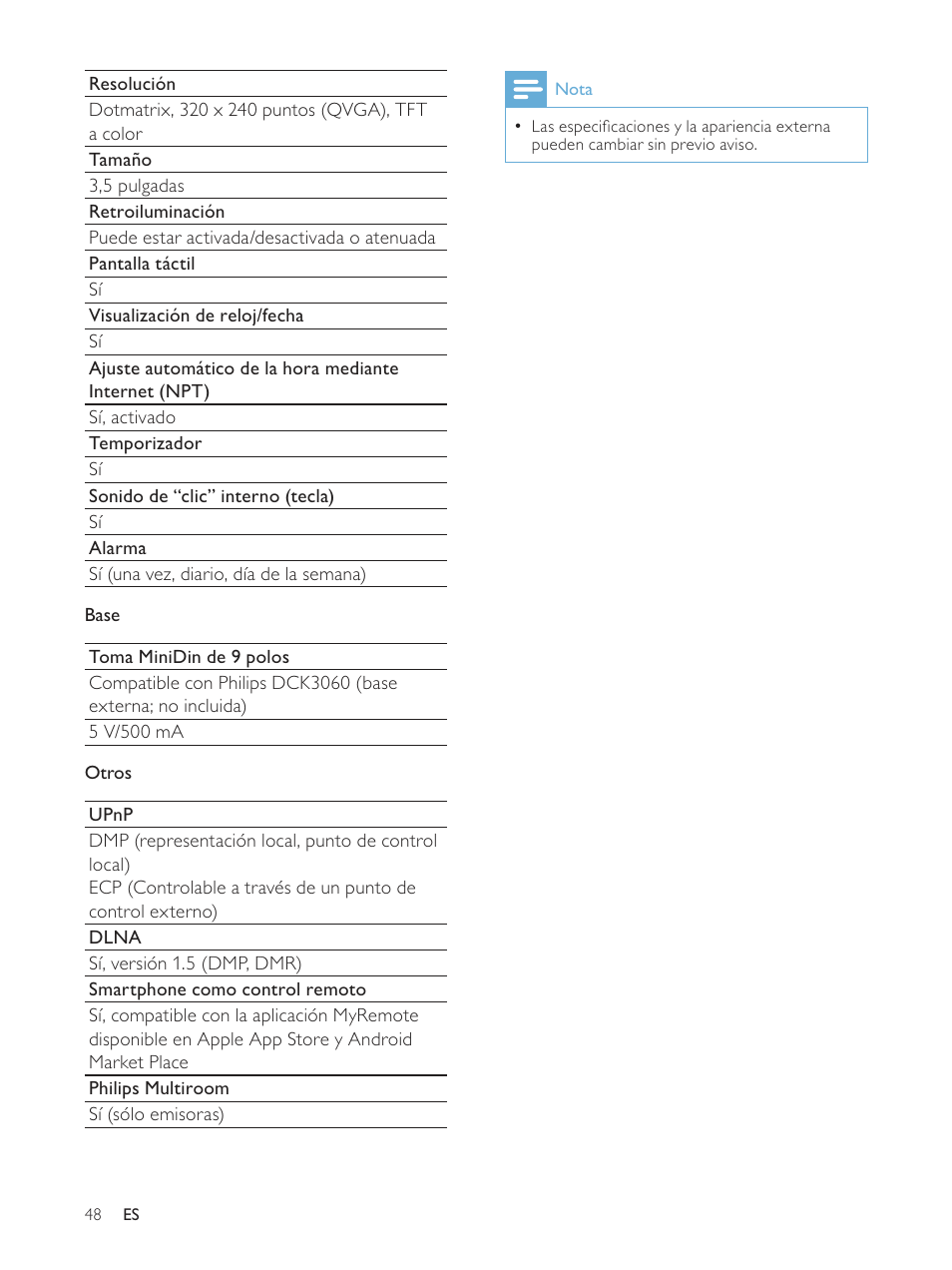 Philips Streamium Sistema Hi-Fi inalámbrico para Android™ User Manual | Page 47 / 55