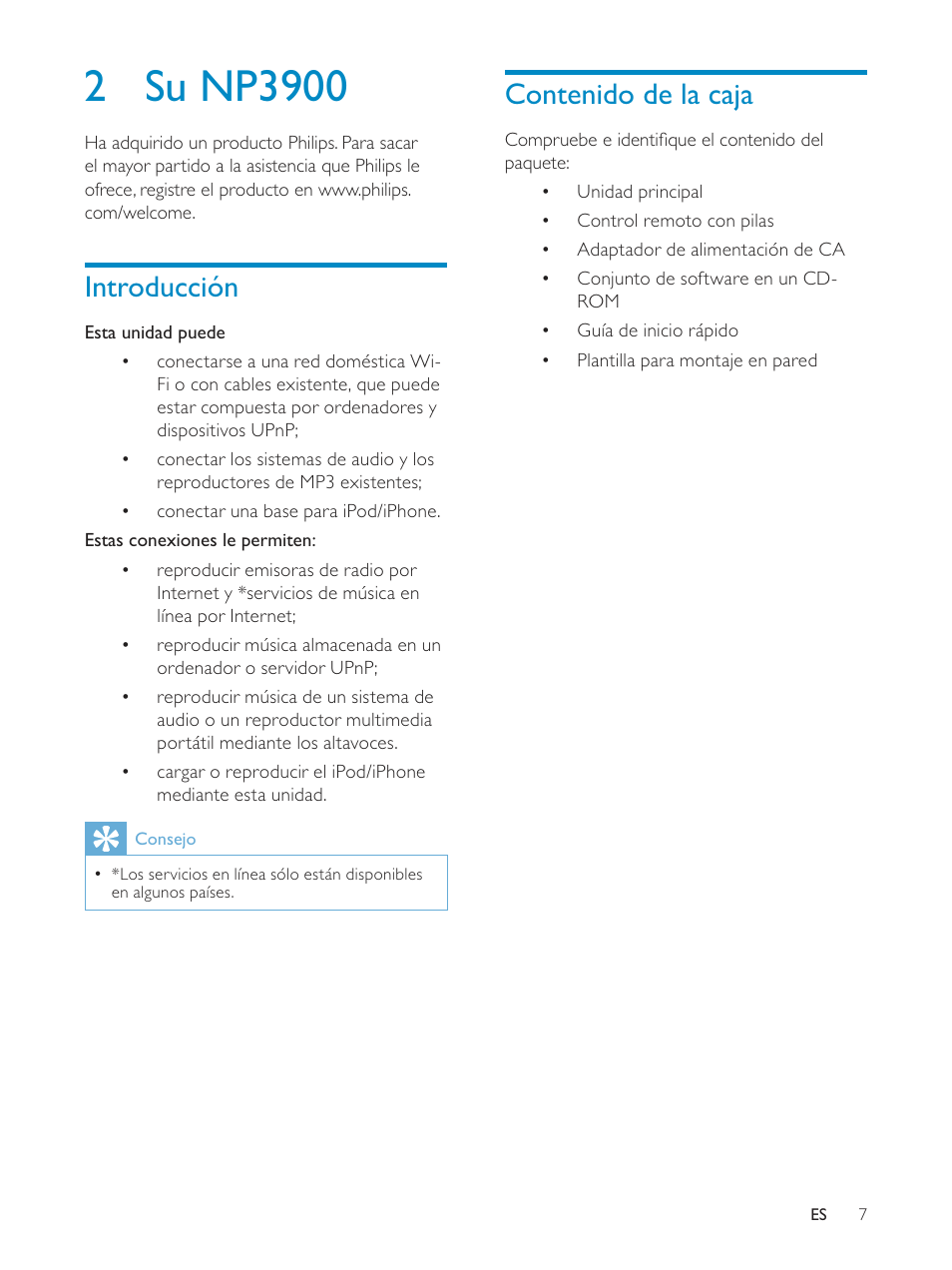 Philips Streamium Sistema Hi-Fi inalámbrico para Android™ User Manual | Page 6 / 55