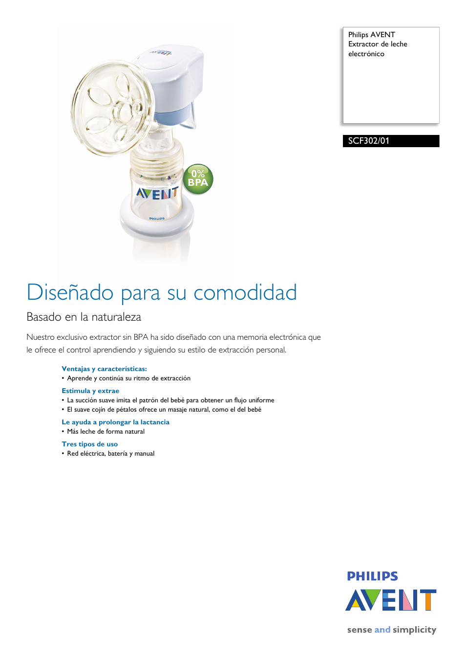 Philips AVENT Extractor de leche electrónico User Manual | 2 pages