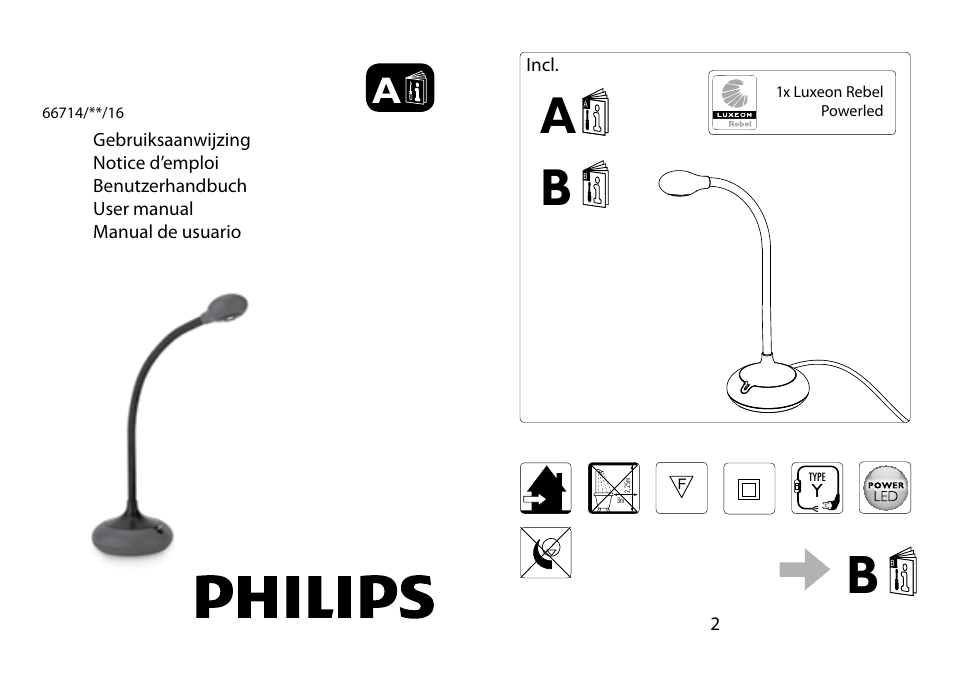 Philips myHomeOffice Lámpara de mesa User Manual | 2 pages