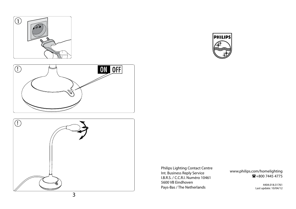 Philips myHomeOffice Lámpara de mesa User Manual | Page 2 / 2