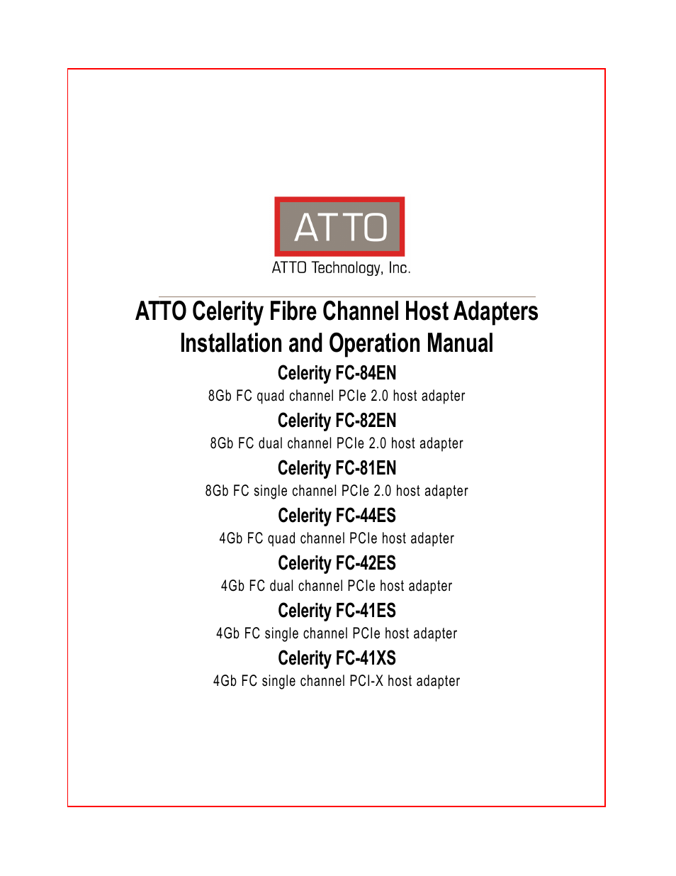 ATTO Technology FC-44ES User Manual | 46 pages