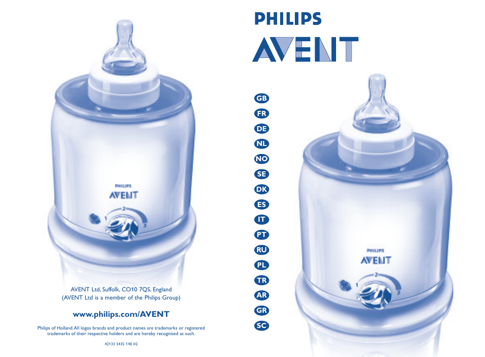 Philips AVENT Calienta biberón y comida eléctrico User Manual | 18 pages