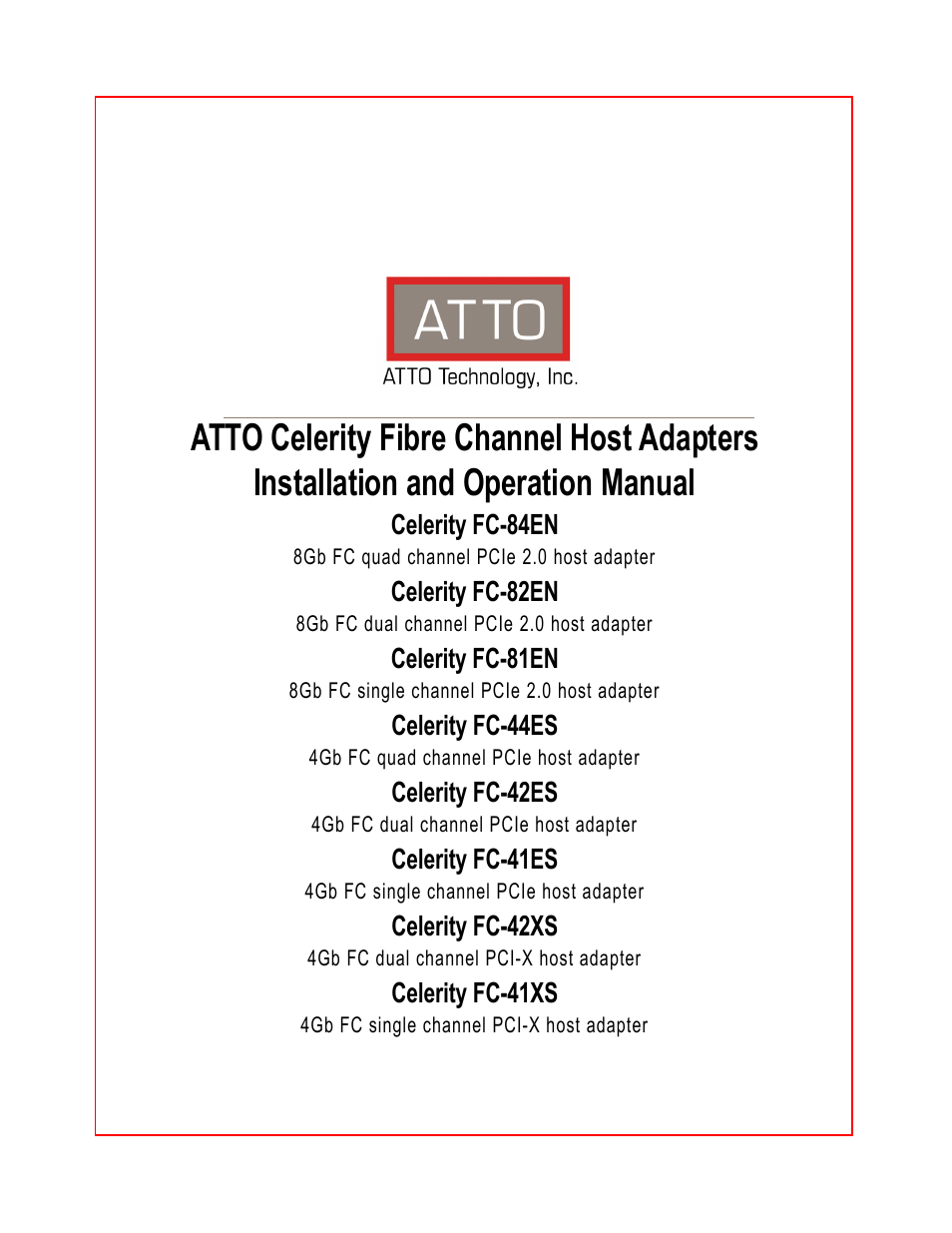 ATTO Technology FC-42ES User Manual | 42 pages