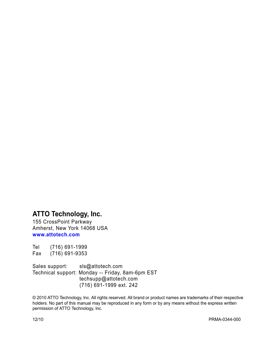 Atto technology, inc | ATTO Technology FC-42ES User Manual | Page 2 / 42