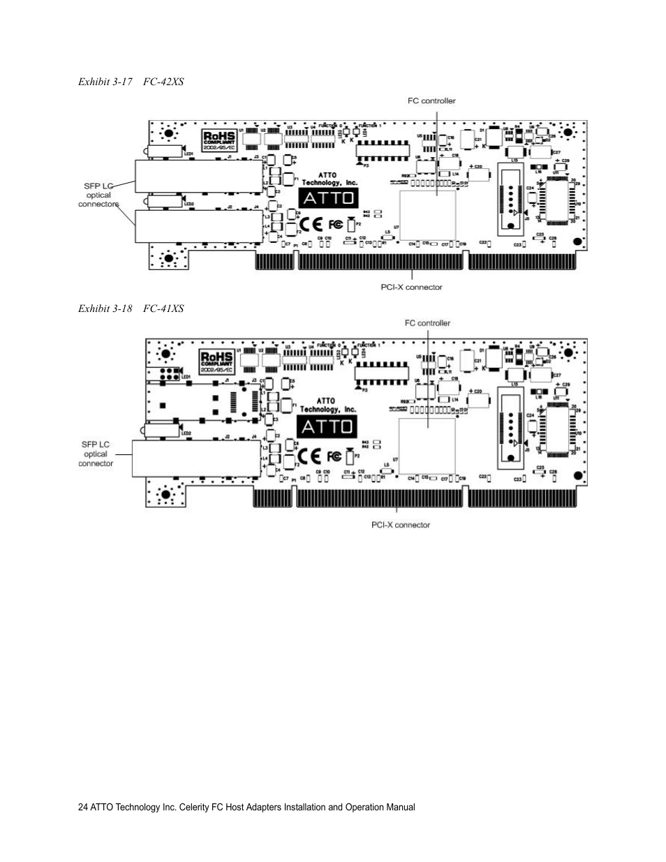 Exhibit 3-17 fc-42xs, Exhibit 3-18 fc-41xs | ATTO Technology FC-42ES User Manual | Page 28 / 42