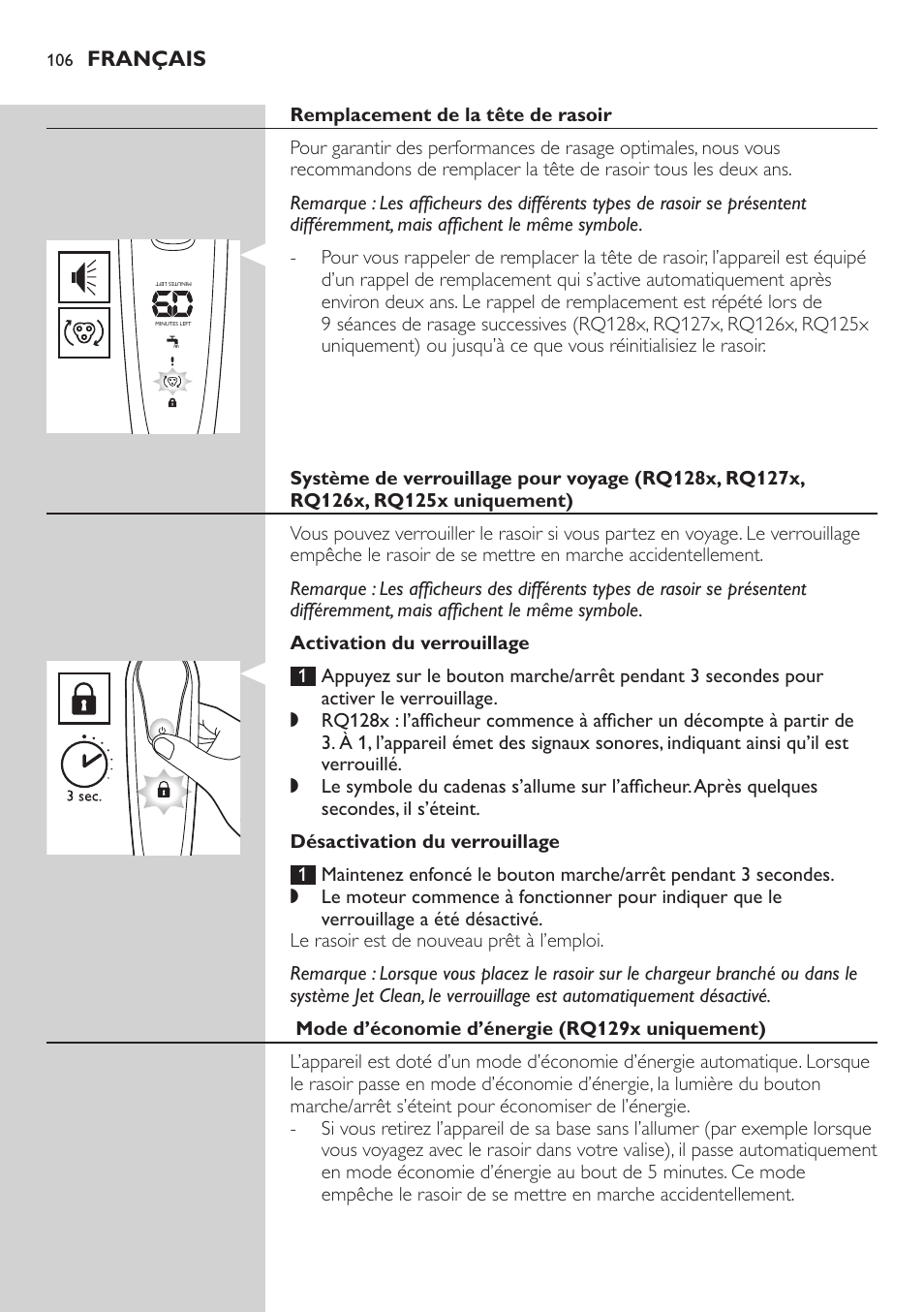 Philips SHAVER Series 9000 SensoTouch afeitadora eléctrica en húmedo y seco User Manual | Page 106 / 320