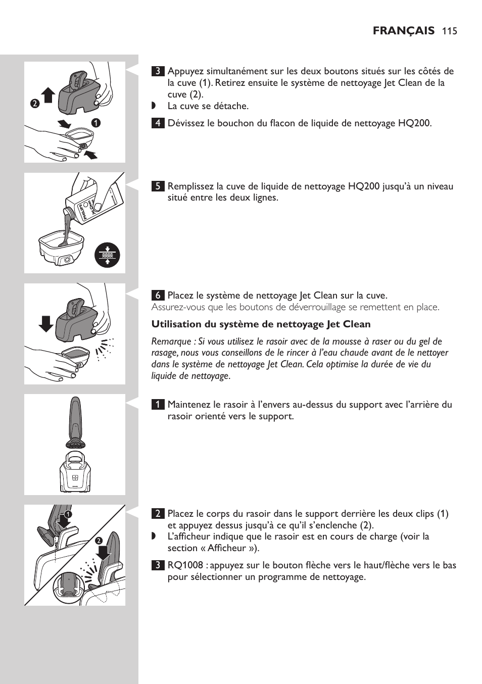 Philips SHAVER Series 9000 SensoTouch afeitadora eléctrica en húmedo y seco User Manual | Page 115 / 320