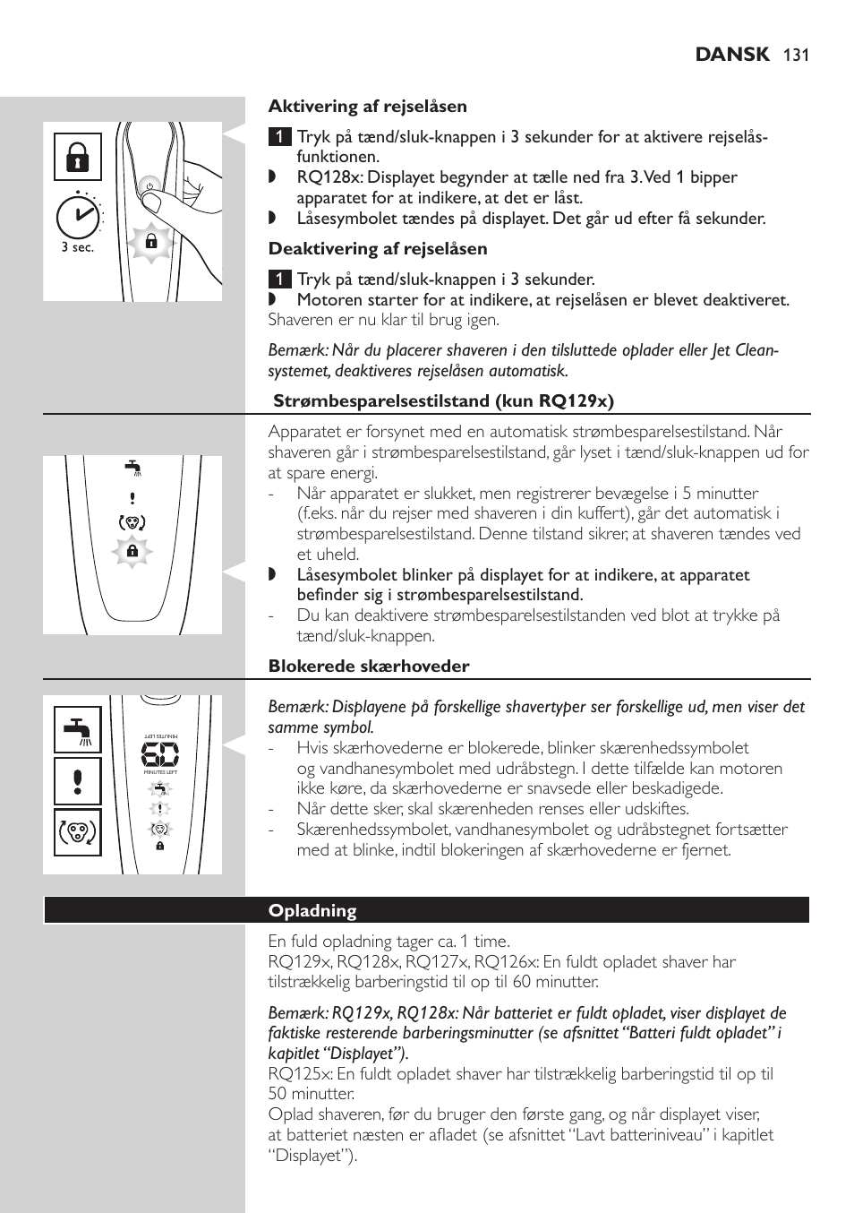 Philips SHAVER Series 9000 SensoTouch afeitadora eléctrica en húmedo y seco User Manual | Page 131 / 320