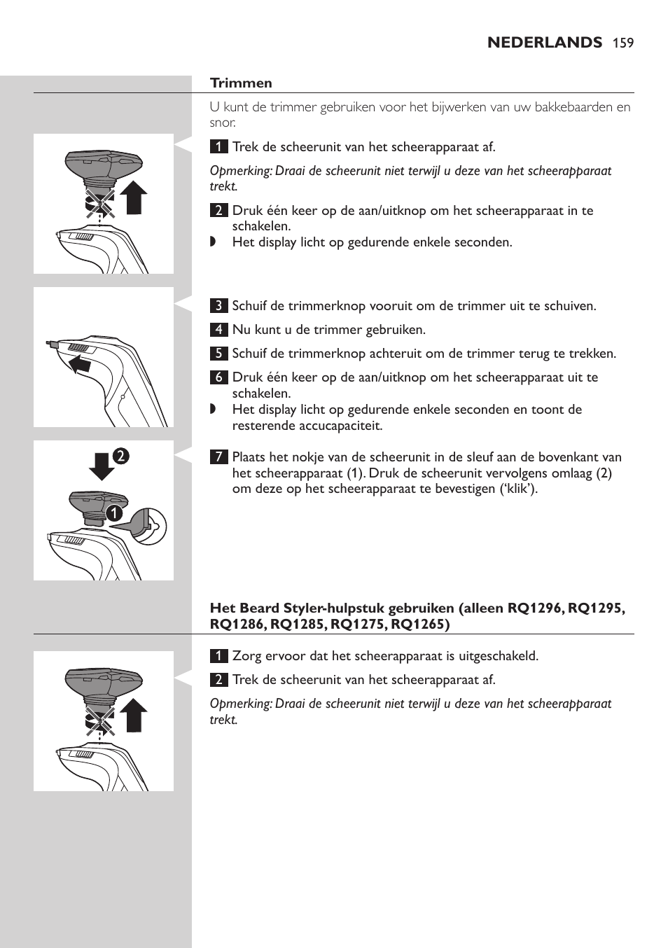 Philips SHAVER Series 9000 SensoTouch afeitadora eléctrica en húmedo y seco User Manual | Page 159 / 320